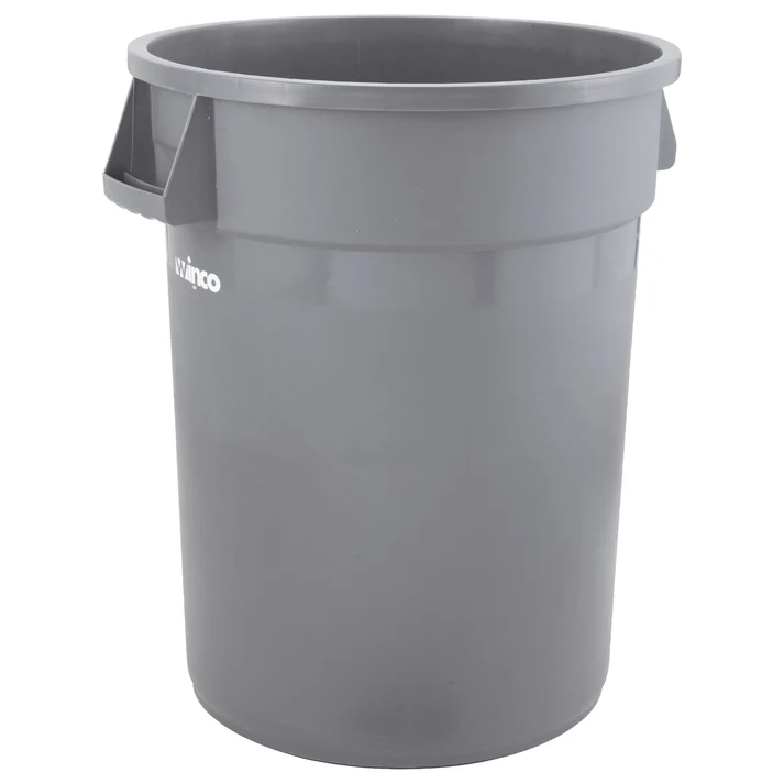 Heavy-Duty Round Trash Can - Gray / 44 Gallon