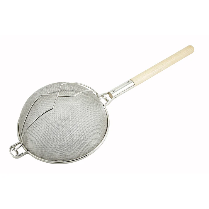 Reinforced Double Fine Mesh Strainer with Round Handle / 14"
