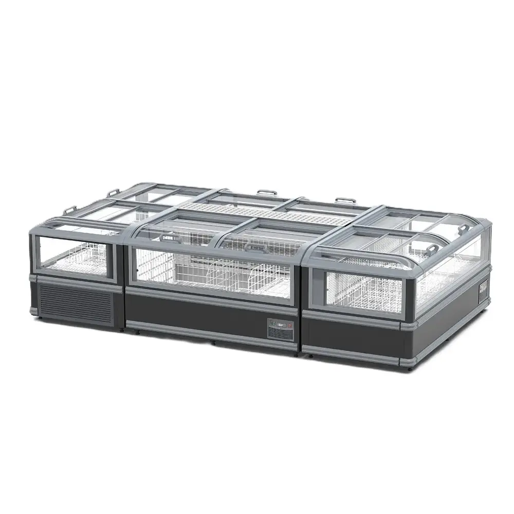 Asia Style Transparent Island Freezer / 8ft