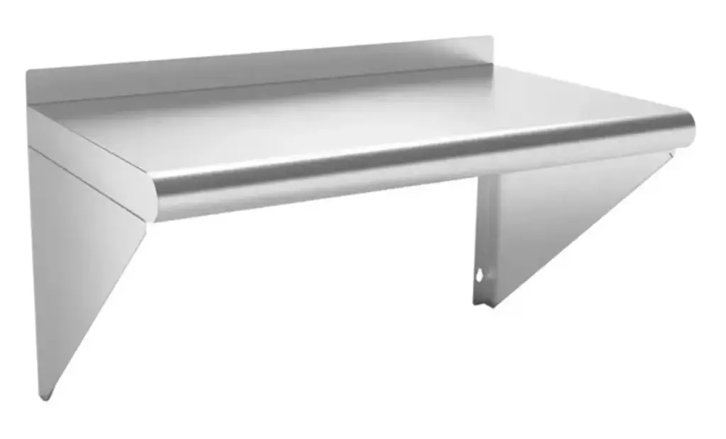 Twin Power Wall mount Shelf -with 1.5" lid up, 18GA.430S/S, two brackets, carton packing- / 14 x 60