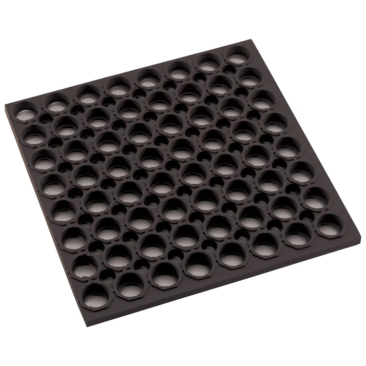 Rubber Floor Mat,  Straight Edge - Black, Rolled / black