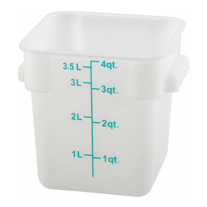 Square Storage Container, Translucent, Polypropylene / 4 Qt