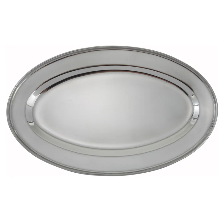  Oval Platter, Stainless Steel / 18"