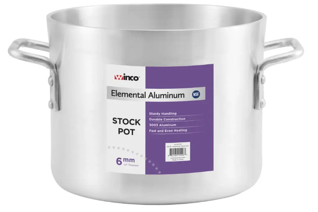 WINCO Elemental Aluminum Stock Pot -6mm- / 32 Qt