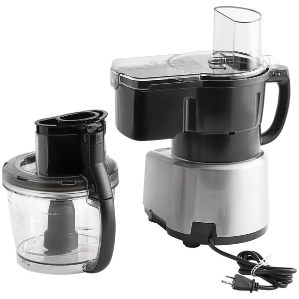 Waring  Combination Food Processor with 4 Qt. Clear Bowl, Continuous Feed Attachment, and 3 Discs - 2 hp