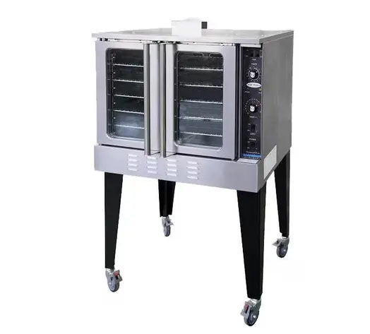  Shown with optional casters (Sold Separately) Serv-Ware SGCO-1, 54,000 BTU Gas Single Deck Convection Oven, Solid State Controls