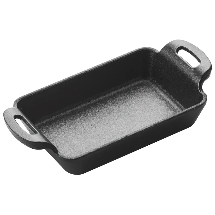 5-7/8" x 4-1/8" FireIron Mini Cast Iron 10oz Rectanbgular Server