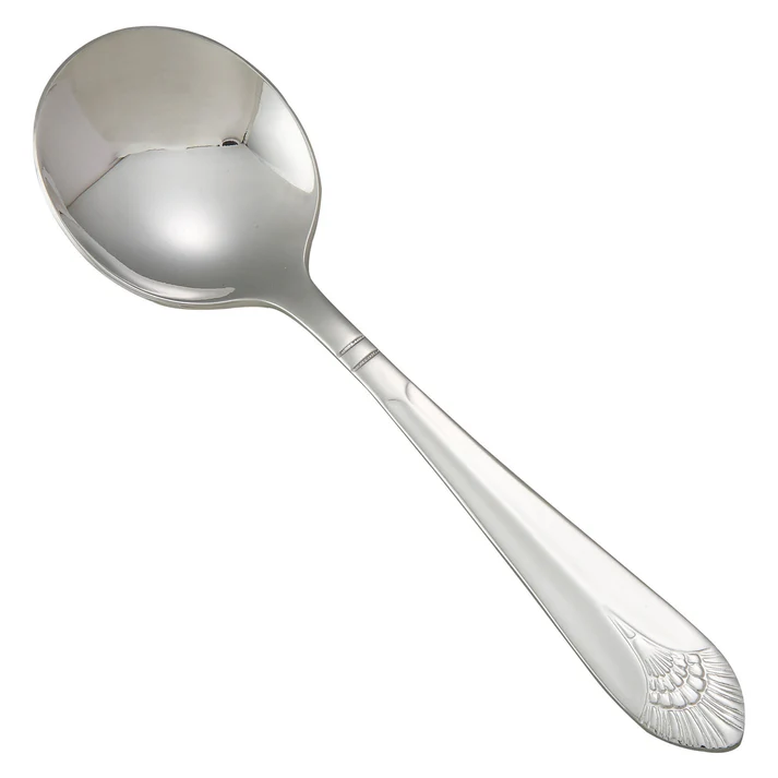 Peacock Bouillon Spoon, 18/8 Extra Heavyweight