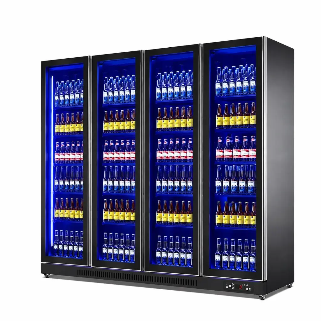 Frameless Glass Door Merchandiser Big Doors / 4 Doors