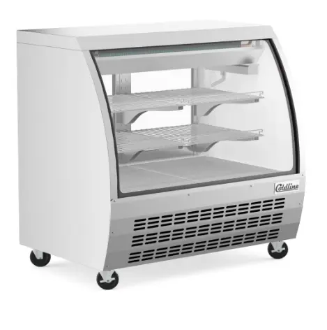 Coldline 48" Refrigerated Curved Glass Deli Meat Display Case, Stainless Steel