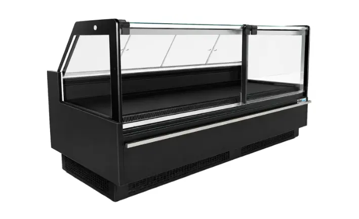 Coldline102" Deep Depth Refrigerated Flat Straight Glass Meat Deli Case with Rear Storage