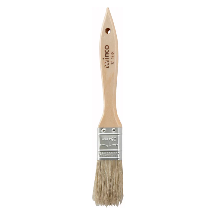 Pastry/Basting Brush with Metal Ferrule - 1" Flat