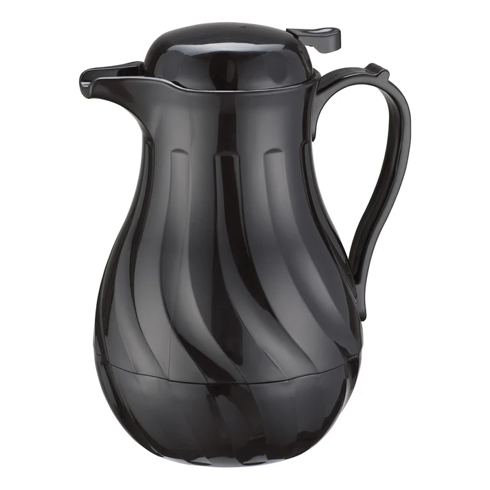 Swirl Pattern Push Button Insulated Beverage Server - Black, 20 oz