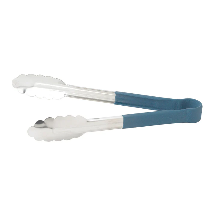Heat Resistant Heavy-Duty Utility Tongs with Polypropylene Handle - 9", Blue