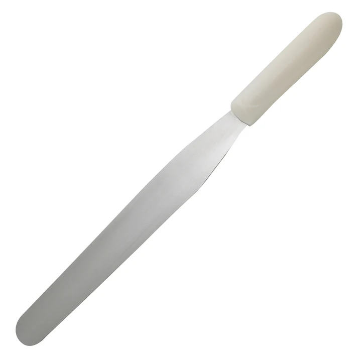 Bakery Spatula, White Polypropylene Handle - 7-15/16" x 1-1/4"