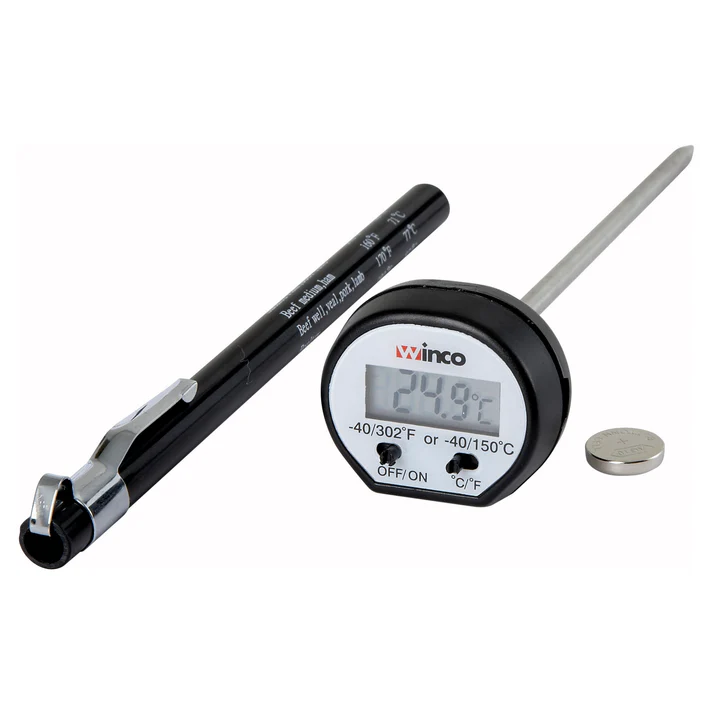 Digital Thermometer, 15/16" LCD, 4-3/4" Probe