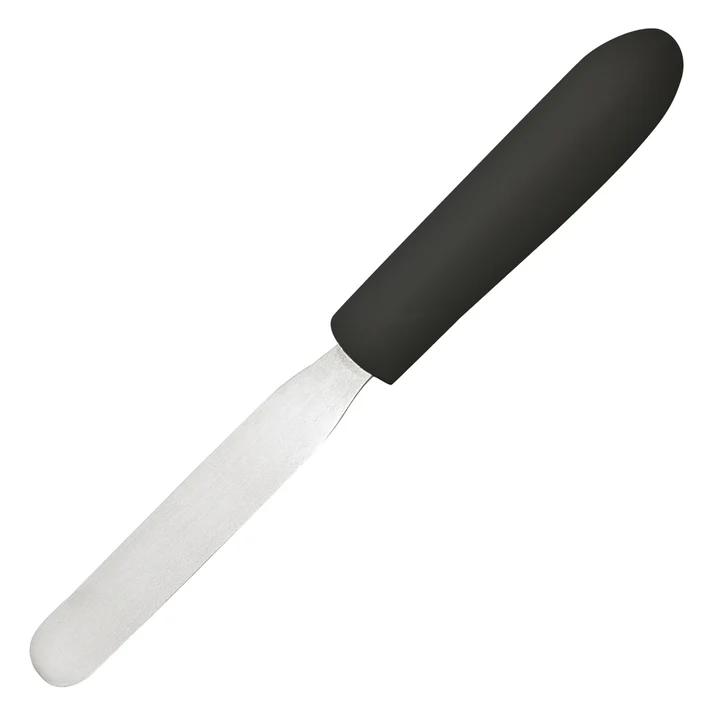 Bakery Spatula, Black Polypropylene Handle - 4" x 3/4"