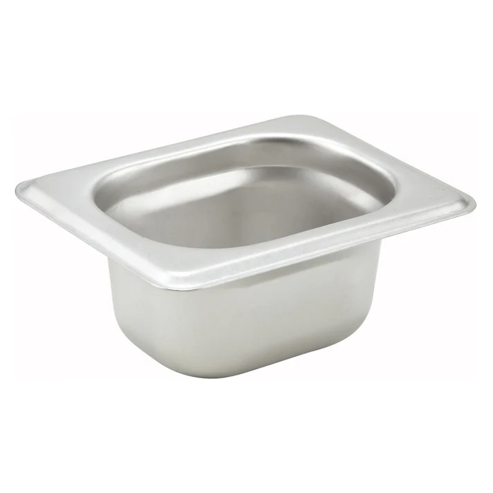 1/18 Size Anti-Jamming Steam Pan, 2" Depth, 22 Gauge Stainless Steel