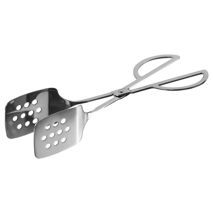 10-1/2" Perforated Scissor Style Pastry Tongs, Stainless Steel