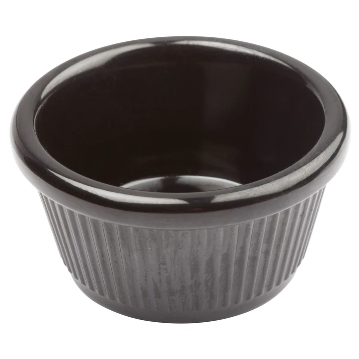 Melamine Ramekin, Fluted - Black, 2 oz