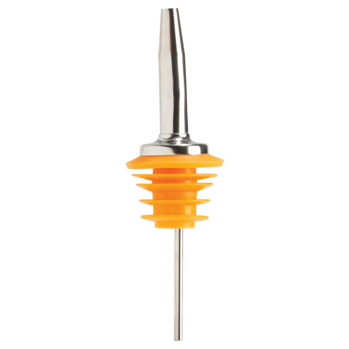 Oversized Metal Pourer, Tapered Spout, Yellow Plastic Stopper