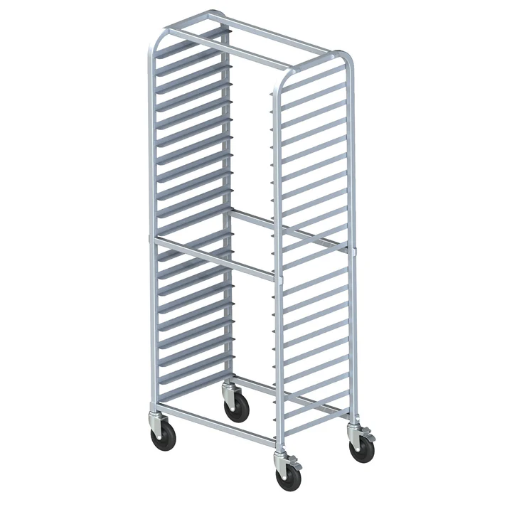 20-Tier Side-Load Sheet Pan Rack with Brakes - 3" Spacing - Welded