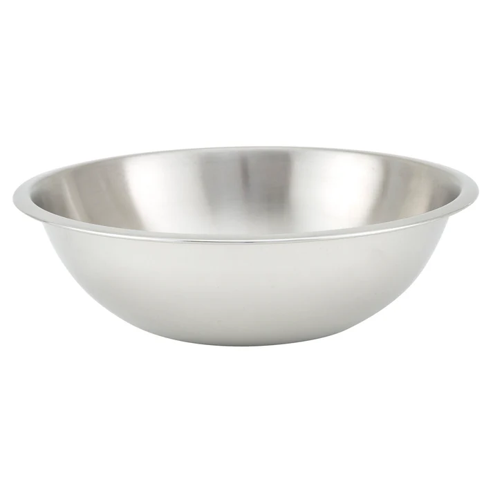 Mixing Bowl, Shallow, Heavy-Duty Stainless Steel, 0.65mm - 4 Quart