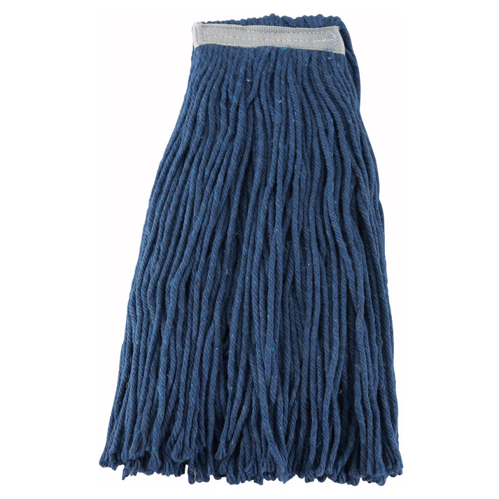 Economy Cotton-Poly Blend Cut-End Wet Mop Head - Blue - 20oz/570g
