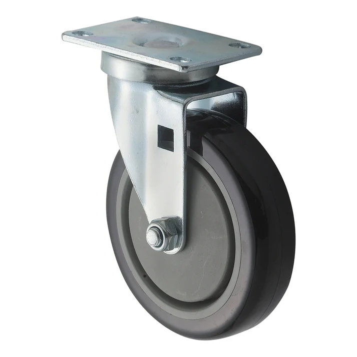 Universal Plate Caster Set, 2-3/8" x 3-5/8" Plate, 5" Wheels