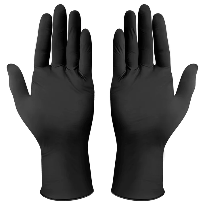 Disposable Gloves, Nitrile, M, Powder-Free, Black,3Mil,FDA Compliant,100pcs/box