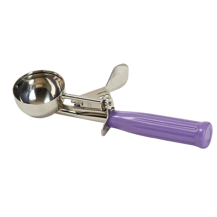 Allergen-Free Stainless Steel Thumb Press Disher with Plastic Handle, Size #20
