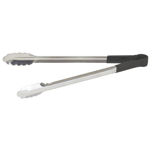 Heat Resistant Heavy-Duty Utility Tongs with Polypropylene Handle - 16", Black