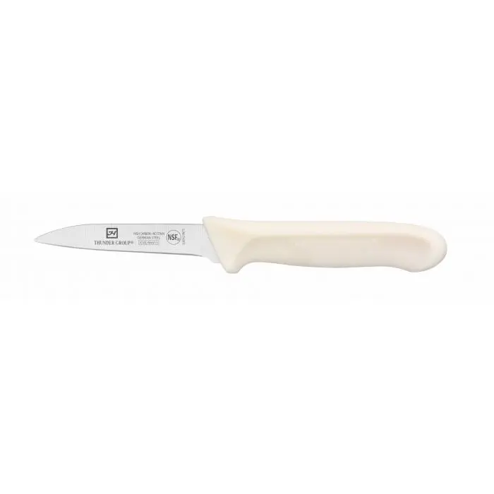 Paring Kinfe, 3-1/4" Blade, White Polypropylene Handles, 2 Piece/Pack, German Steel, NSF