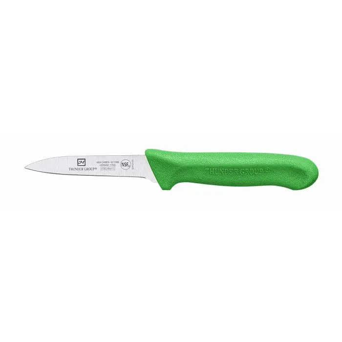 Paring Kinfe, 3-1/4" Blade, Green Polypropylene Handles, 2 Piece/Pack, German Steel, NSF