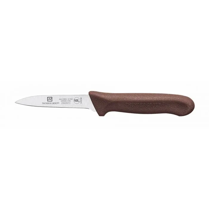 Paring Kinfe, 3-1/4" Blade, Brown Polypropylene Handles, 2 Piece/Pack, German Steel, NSF