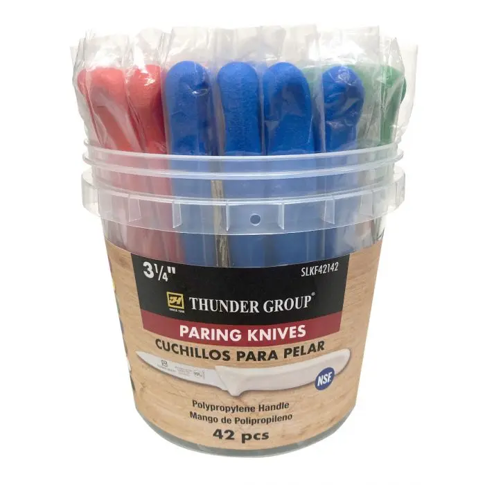 Paring Knife, 3-1/4" Blade, Assorted Color handle, 42 Piece/Pack, NSF