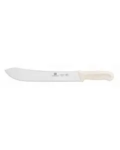 Butcher Knife, 12" Blade, White Polypropylene Handles, German Steel, NSF