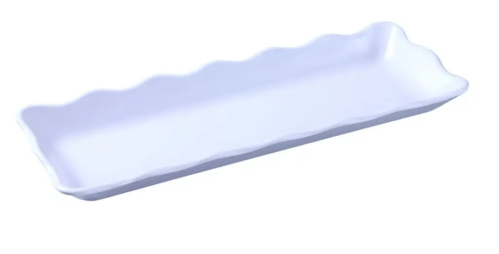 Yanco Serving Tray Rect Melamine Scalloped 
