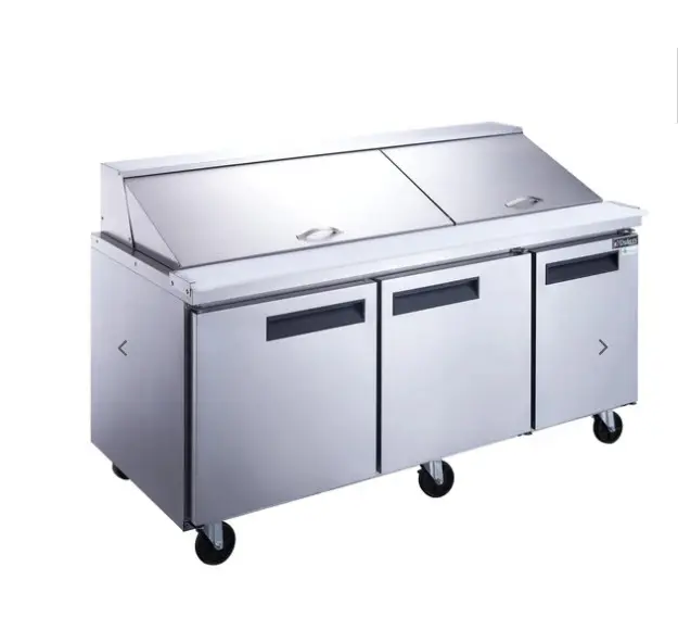 DUKERS 3-Door Commercial Mega Food Prep Table