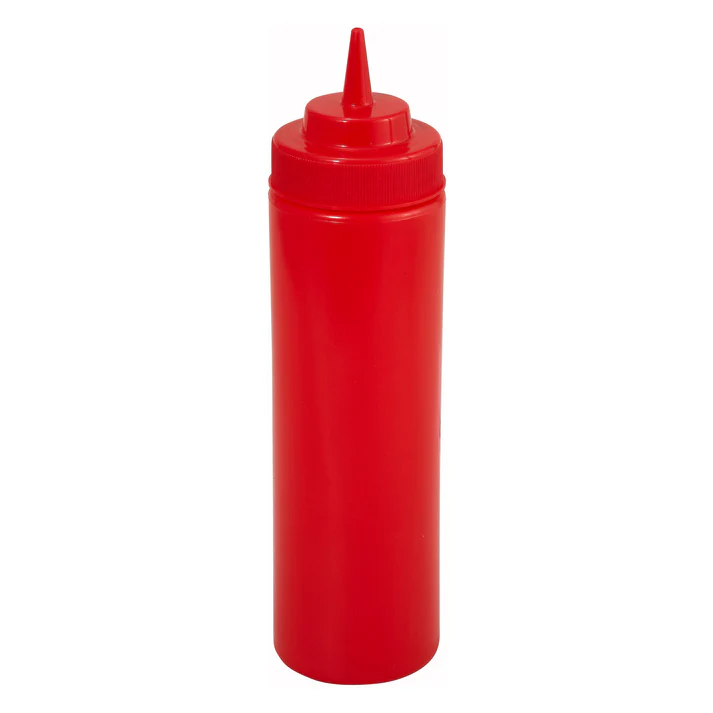 24oz Squeeze Bottles, Wide Mouth, 6pcs/pk / Red