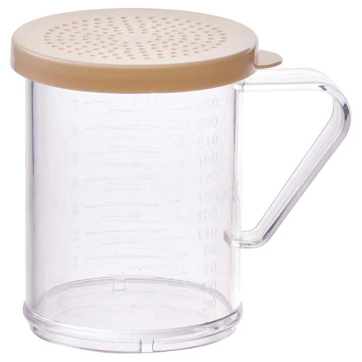 10 oz Dredge Set with 4 Colored Snap-On Lids / Beige