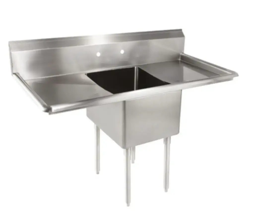 L&J LJ1821-1RL 54" 1 Compartment Sink / 2 Side Drainboards