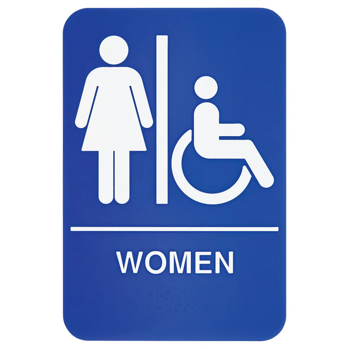 Information Signs with Braille 6" x 9" / Women/Accessible