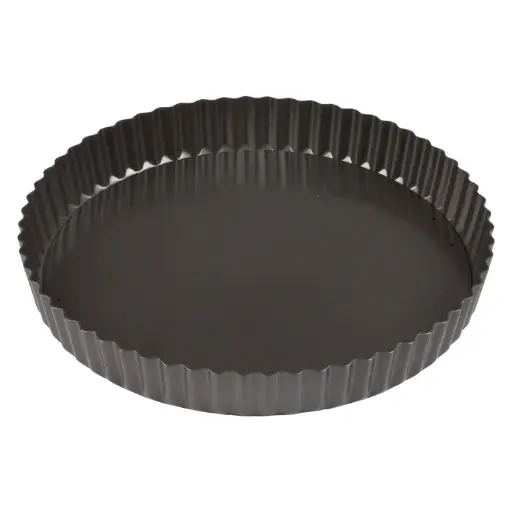 [FQP-12] Quiche Pan, Non-Stick, Aluminized Carbon Steel - 12" Dia