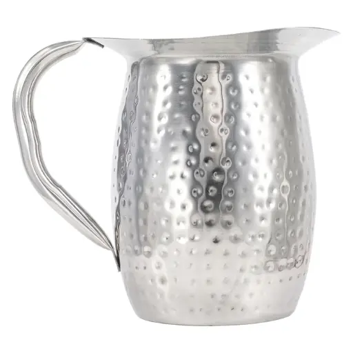 [WPB-2H] 2 Qt Hammered S/S Bell Pitcher