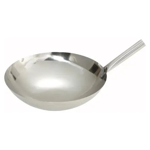 [WOK-16N] Stainless Steel Chinese Wok - 16", Nailed