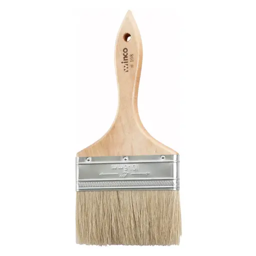 [WBR-40] Pastry/Basting Brush with Metal Ferrule - 4" Flat
