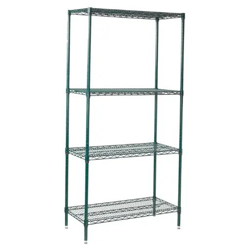 [VEXS-1836] - 4-Tier Wire Shelving Set, Epoxy-Coated - 18" x 36"
