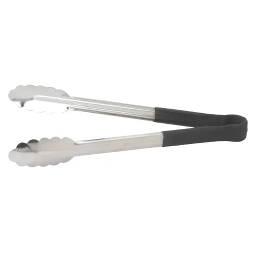 [UTPH-12K] Heat Resistant Heavy-Duty Utility Tongs with Polypropylene Handle - 12", Black