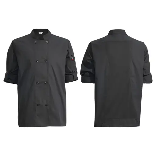 [UNF-12KL]  Ventilated Chef Jacket with Roll-Tab Sleeves, Tapered Fit